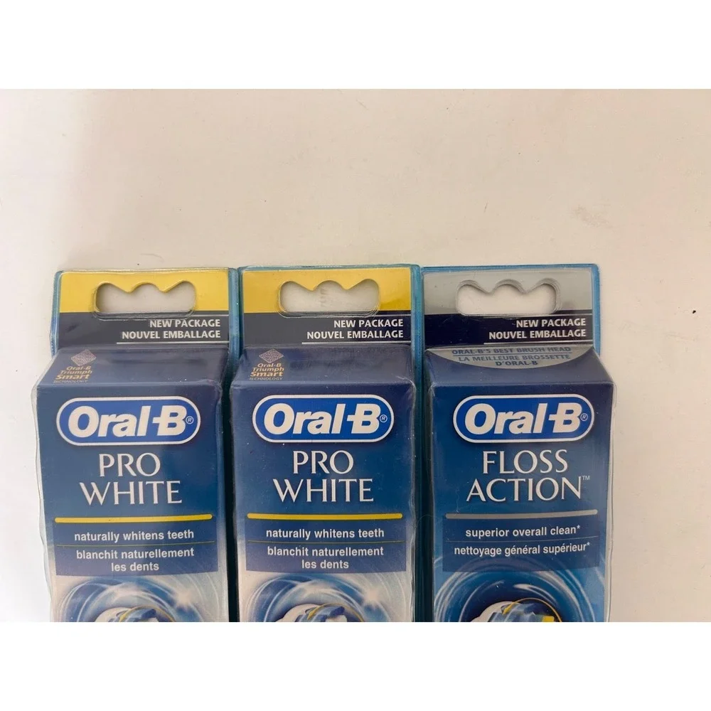 Oral-B Pro White Floss Action Replacement Brush Heads 3 Pack 9 total Triumph